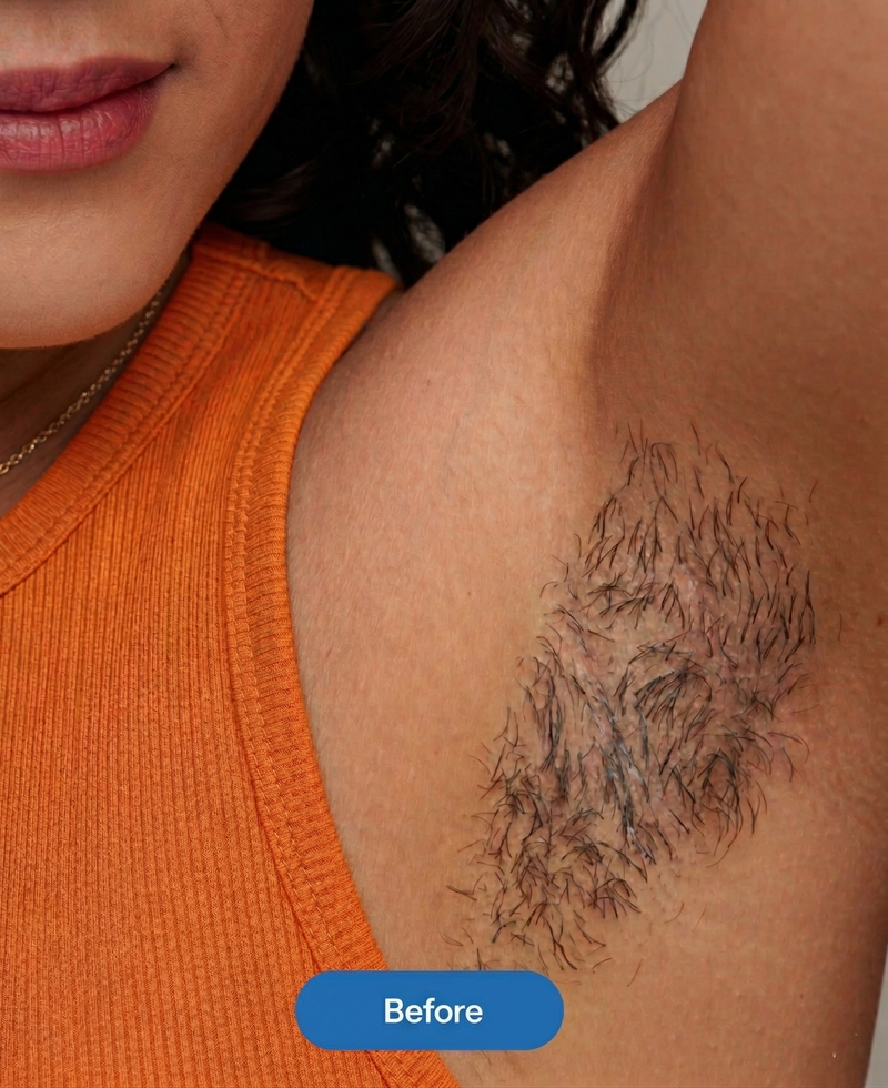 Armpits before treatment